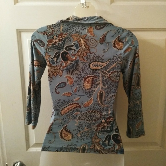 Paisley Collared Button Front Top main image 0